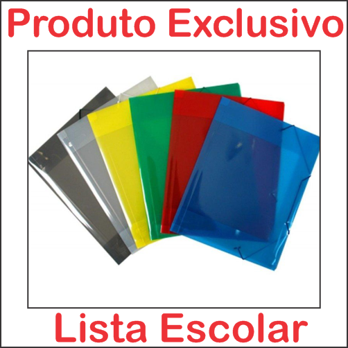 Pasta com Elástico Fina Ofício Escolar Papelaria Castelo