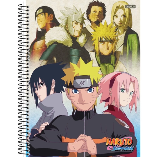 Caderno Cartografia e Desenho Espiral Capa Dura Naruto 60 folhas